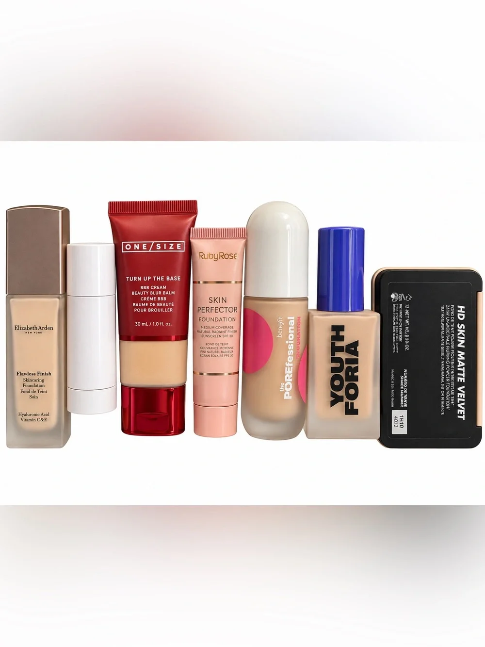 Designer + Luxury Foundation Lot: ONE/SIZE, Milk, Benefit, MUFE, YouthForia etc